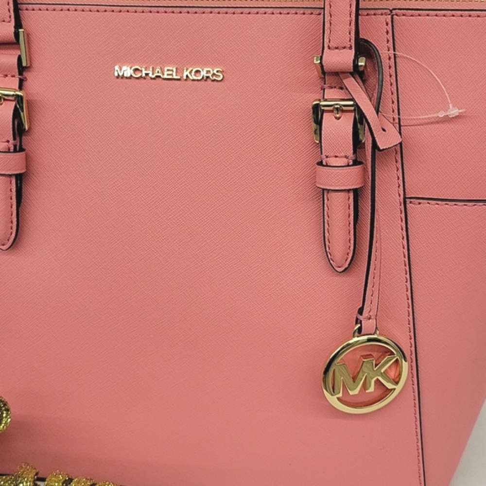 NWT Michael Kors Charlotte Large Shoulder Leather Tote In Tea Rose - Picture 9 of 14